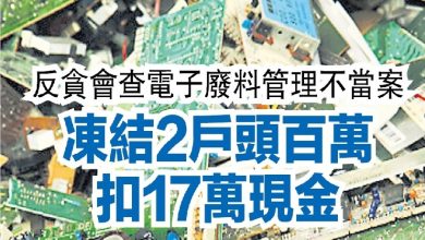 Photo of 反贪会查电子废料管理不当案   冻结2户头百万 扣17万现金