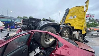 Photo of 本田 宝马 罗里3車连环撞 致华裔男女1死1伤