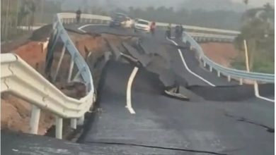 Photo of 新路还没通车就塌了 官方: 地质复杂填不到位