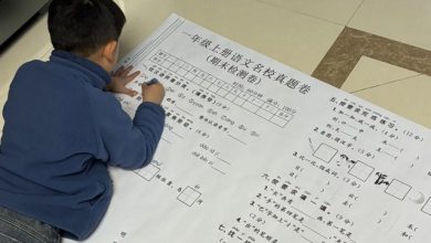 Photo of 打破学习沉闷感？中国家长疯印“巨无霸寒假试卷”　孩子趴地专注作答