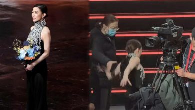 Photo of 【微博之夜】惊险一幕！佘诗曼台下突摔倒 吓坏网友