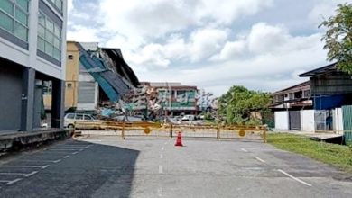 Photo of 英雄路店屋坍塌〡店屋下沉至5呎 警方24小时驻守禁区