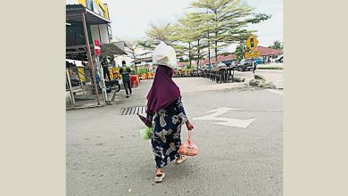 Photo of 购物后步行两公里回家 妇女头顶日用品引瞩目