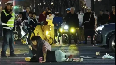 Photo of 外送骑士闯红灯撞轿车 后座女友左小腿断离