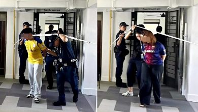 Photo of 对峙5小时 警出动镇暴车 涉新山命案男女落网