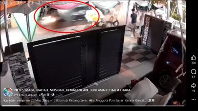 Photo of 鸣笛警车一路猛追 嫌犯轿车铲平宴会物品