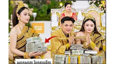 Photo of 童话婚姻崩!  钞票铺桌金光婚礼爆红    3个月后柬越新人分手