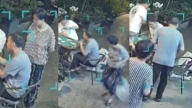Photo of 冷气外机高空坠落砸牌局 大妈神闪避逃死劫