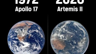 Photo of 同一颗星球 不一样的时代 NASA发布1972与2026地球对比照