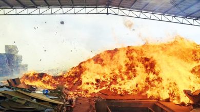 Photo of 威中回收厂大火 80%纸品化灰烬