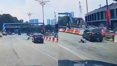 Photo of 【视频】男子新山路中飞扑轿车 疑刻意“碰瓷”骗保