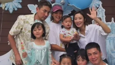 Photo of 杨茜尧长女庆生拍大合照 幼子图搭肩洪永城女儿遭拦截