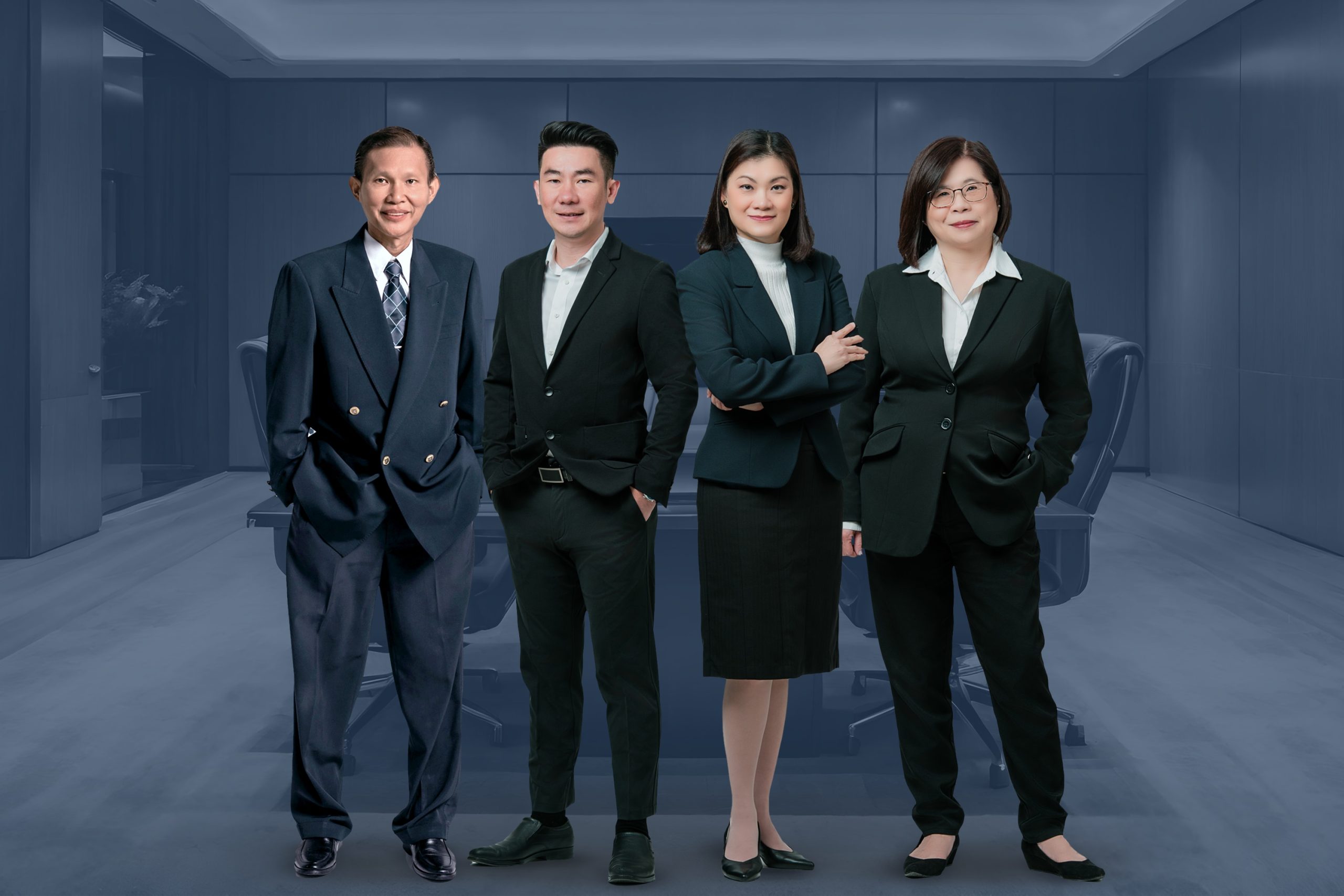 Nettoyage Station四大高層成員，左起為財務總監/顧問Andrew Liew、董事經理拿督陳維森（ Dato’ Sean Chen）、董事李慧萍（Catherine Lee）和總經理（Amelia Jian）。