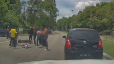 Photo of 小女生因车速快不敢过马路 下一秒摩多撞摩多