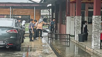 Photo of 实达阿南巴生又积水 下雨20分钟 校园如汪洋