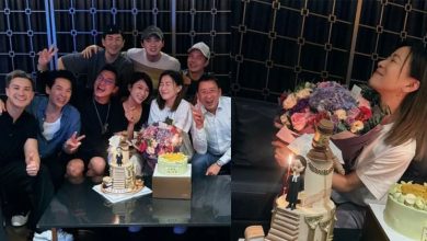 Photo of 佘诗曼提前庆生  7俊男围绕送祝福