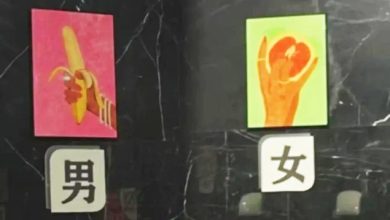 Photo of 厕所标志现“握香蕉＋抠西柚” 浙江戏院：提醒多吃水果
