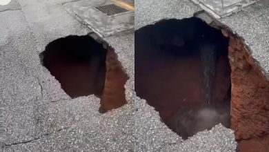 Photo of 地陷视频疯传 下方可见排水渠