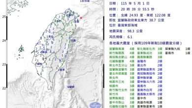 Photo of 台湾东部海域6.1级地震 多地震感明显 最大震度4级