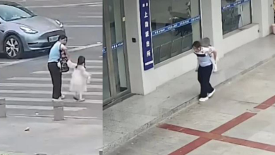 Photo of 暖心 ! 4岁童街头走失  11岁女童背送警局“寻亲”