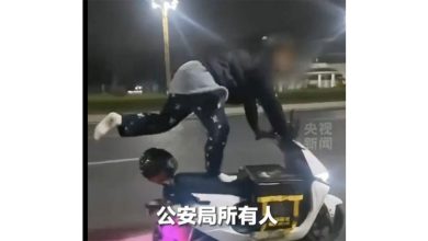 Photo of 男骑摩多炫技还拍片  狂妄呛警“来逮我啊