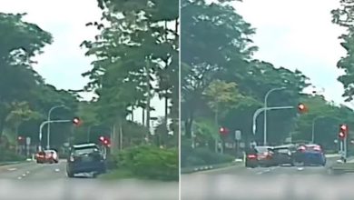 Photo of 轿车疑失控冲上路堤 再撞路口2车2伤
