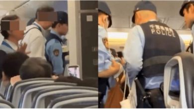 Photo of 中女乘客闹机舱 遭日警带走复狂叫：你们要干甚麽