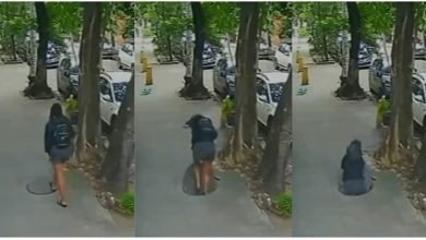 Photo of 踩中陷阱坠下水道  女险被吞没