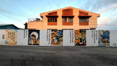 Photo of 30青年合力绘64尺壁画 育民华小添《阿拉丁神灯》