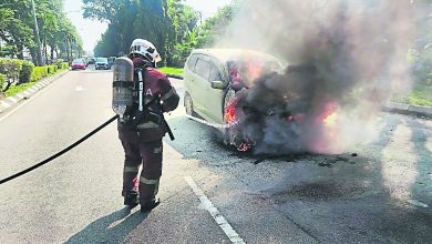 Photo of 休旅车大和园路起火 40%烧毁 无人伤亡