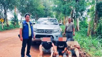 Photo of ​3中国男自称逃出电诈窝点 泰北拦路抢劫砸警车被捕