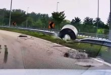 Photo of 数十吨钢卷甩落路面 消拯员惊险逃劫