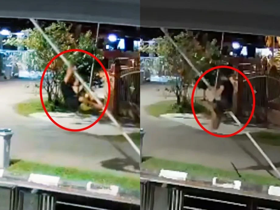 男子深夜徒手攀爬电柱行窃电缆，动作熟练、毫不犹豫，宛如一场高空表演。（视频截图）