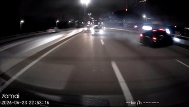 Photo of 视频〡2车白蒲大道飙车 1车紧急刹停撞分界堤甩尾打转