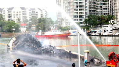 Photo of 狮城豪华游艇失火 码头一度封锁 至少3组游客出海受影响