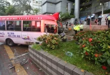 Photo of 港小巴失控冲上人行道  16伤1路人送院身亡