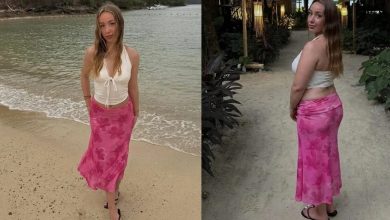Photo of 分享游泰三周身材对比照   美食让她看起来“怀孕”了