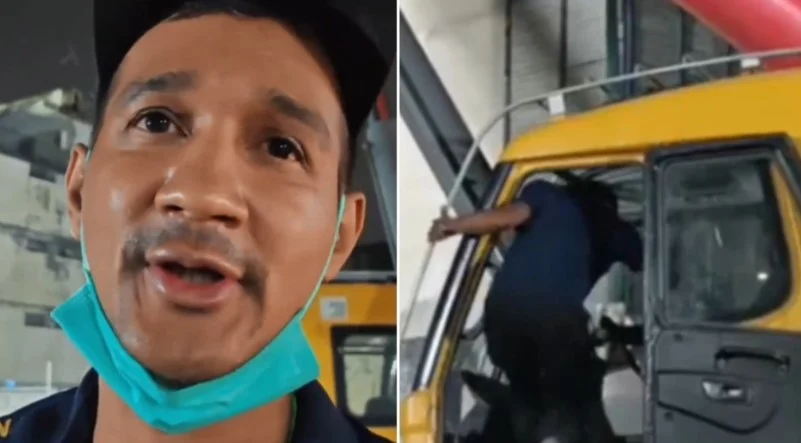 委国中餐馆员工德尔加多化身英雄,他开着开吊臂车,勇救瓦砾下7人。(新华社照片)