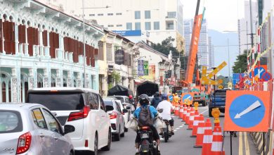 Photo of 头条路封3车道施工 槟岛上班时段大塞车