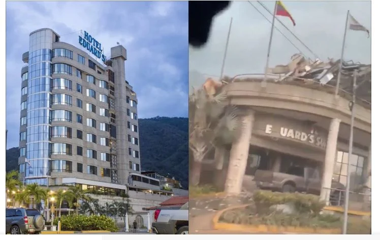 位于马库托市海滨的爱德华饭店在强震中倒塌,有网民拍下的画面可见这栋拥有8层楼、106间客房的旅馆几乎夷为平地。(图:X平台∕tripadvisor/@ConflictsW)