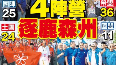 Photo of 103人争36席     国阵国盟夹击希盟  　土团单飞搅战局