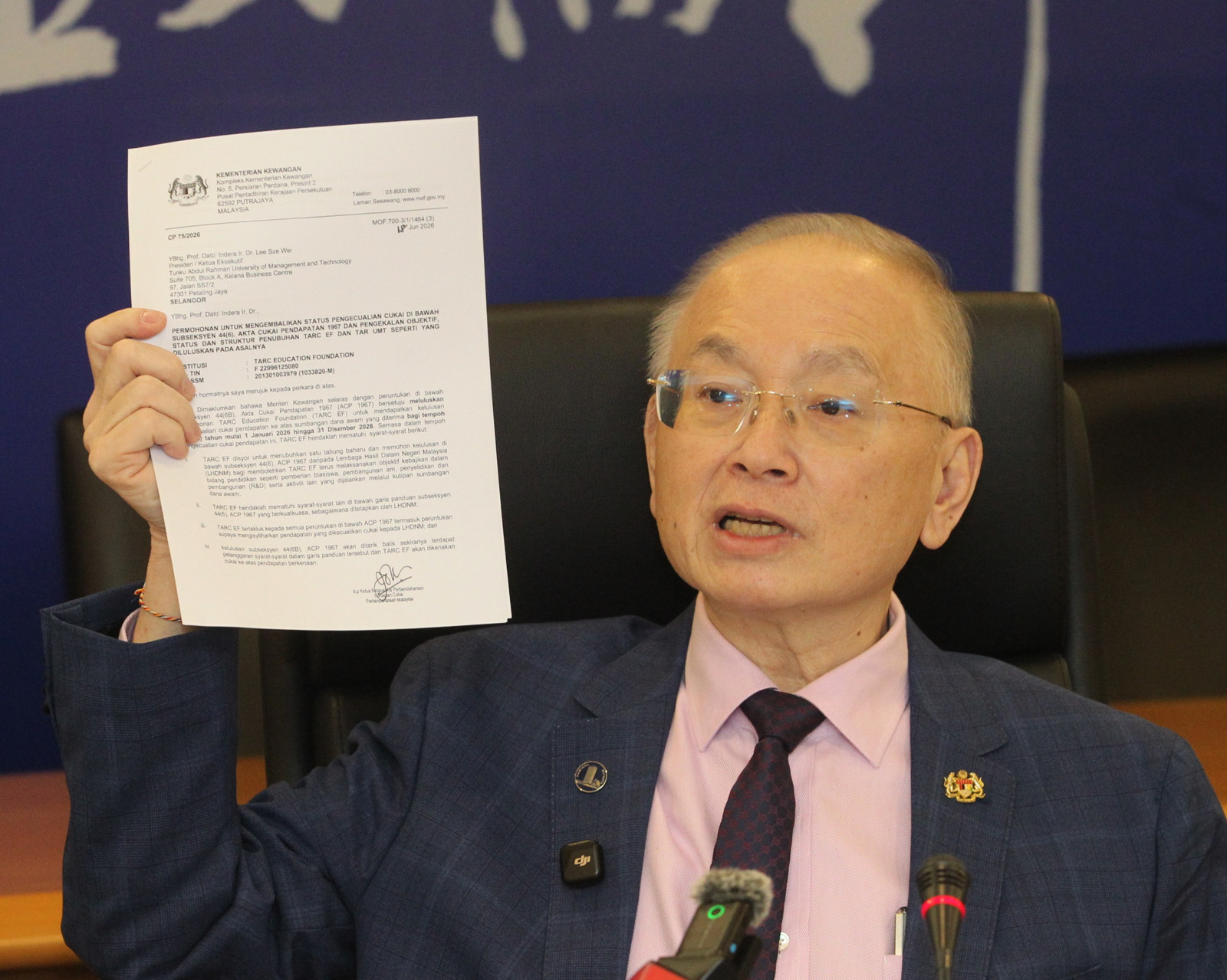 魏家祥说，拉曼教育基金会信托局将会采取进一步行动，正式向财政部提出正式上诉。