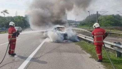 Photo of 白沙罗蒲种大道火烧车 休旅车焚毁幸无伤亡