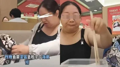Photo of 自带食材吃海底捞 女子狂拿免费零食拍片炫耀