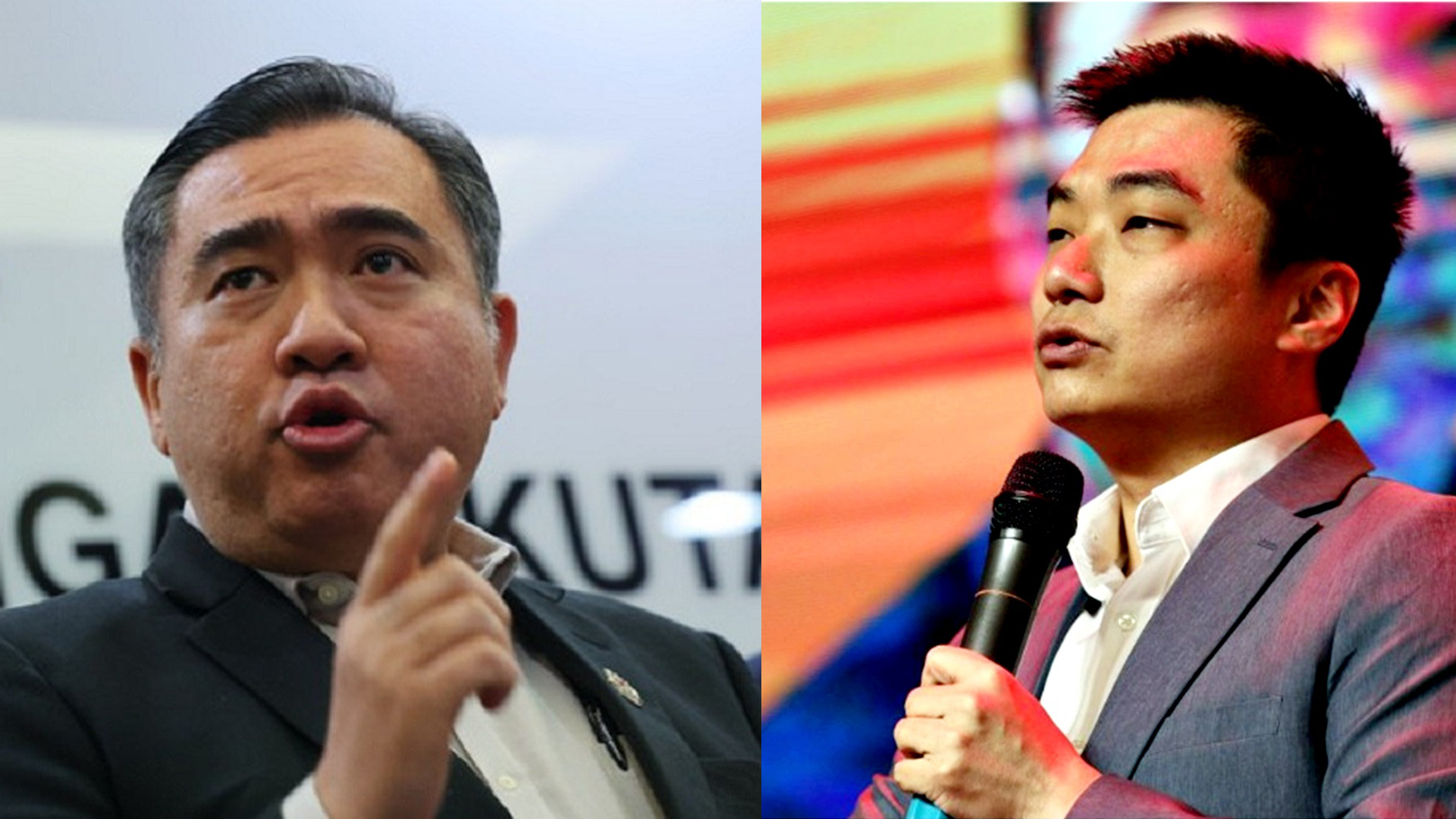 陆兆福（左）起诉洪伟翔诽谤。