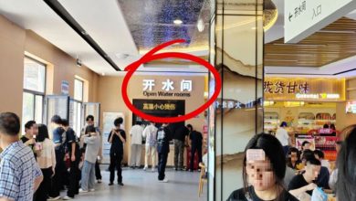 Photo of 开水间竟译成Open Water rooms  甘肃高速服务集团道歉