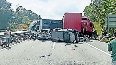 Photo of 大道8交通工具连环撞 北上车道完全受堵