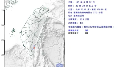 Photo of 台东县近海发生4级极浅层地震