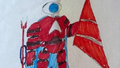 Photo of 特殊儿赠希盟合体机器人画作  安华致谢赞意义非凡