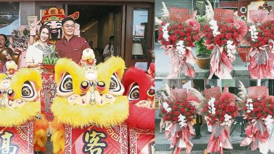 Photo of 杨明大马烧腊店开张 港星叠起花牌海